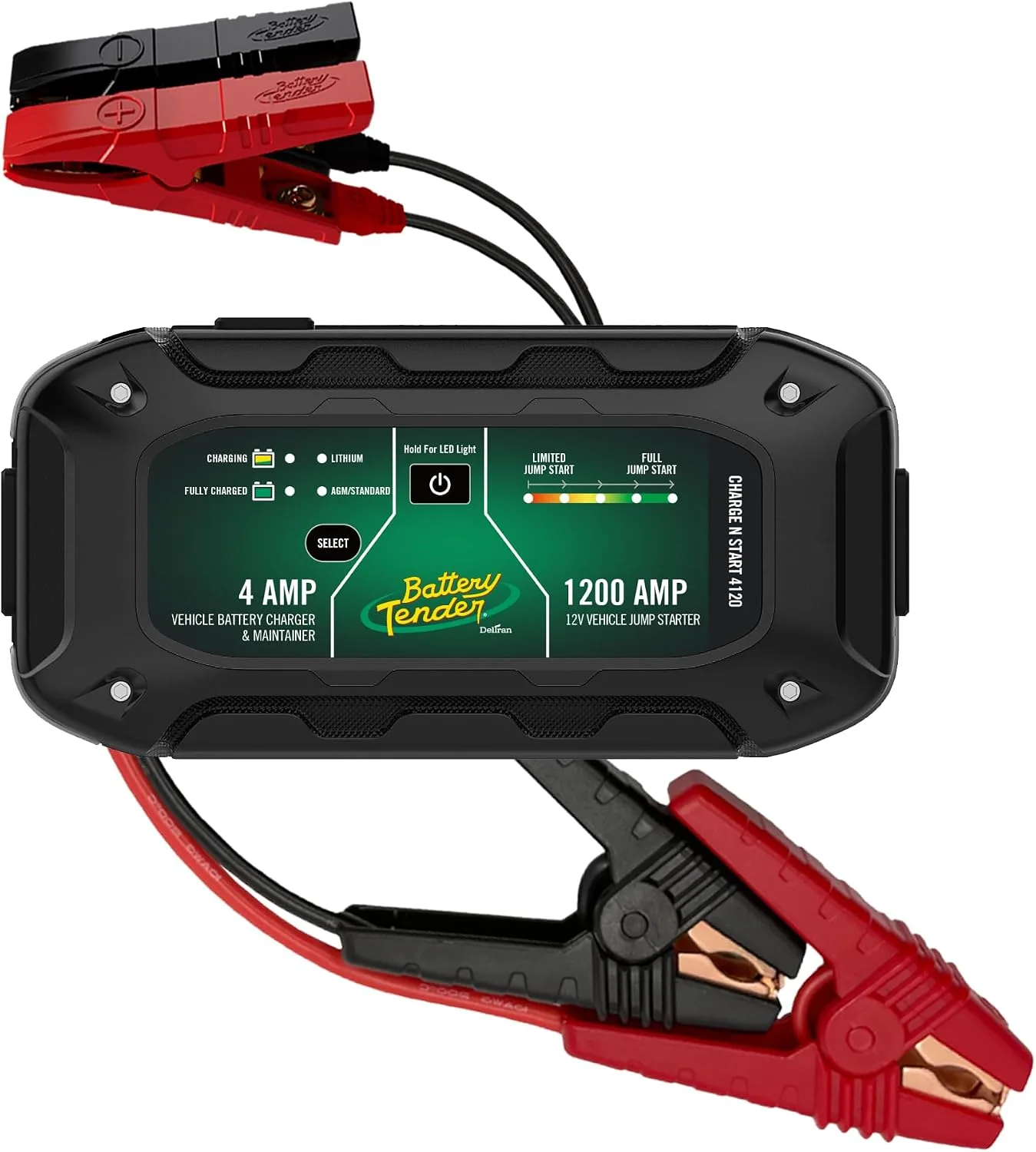 Battery Tender Charge N Start 4120 - Smart 12V/4 AMP Battery Charger and 1200 AMP Jump product photograph
