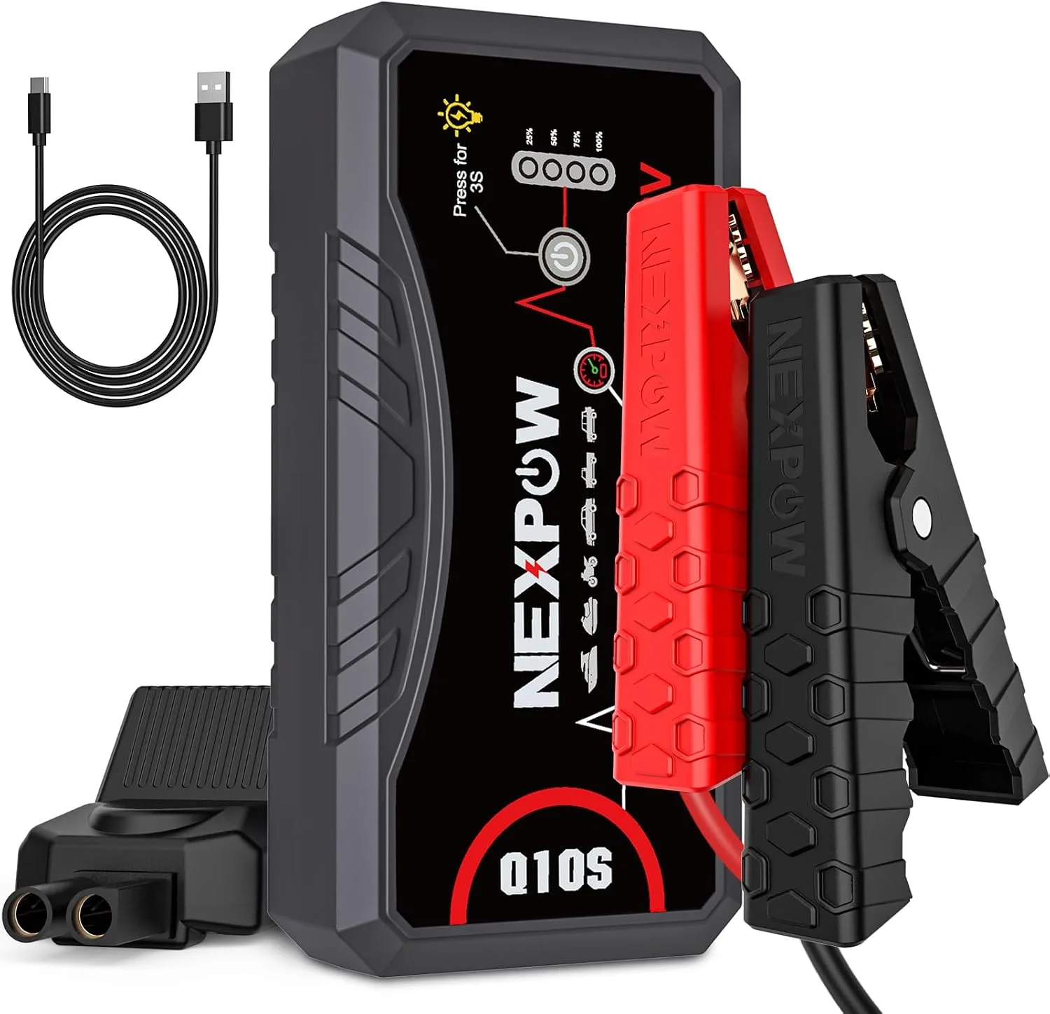 NEXPOW 3000A Peak for Up to 9.0L Gas and 7.0L Diesel Engine 12V Battery starter Jumper product photograph