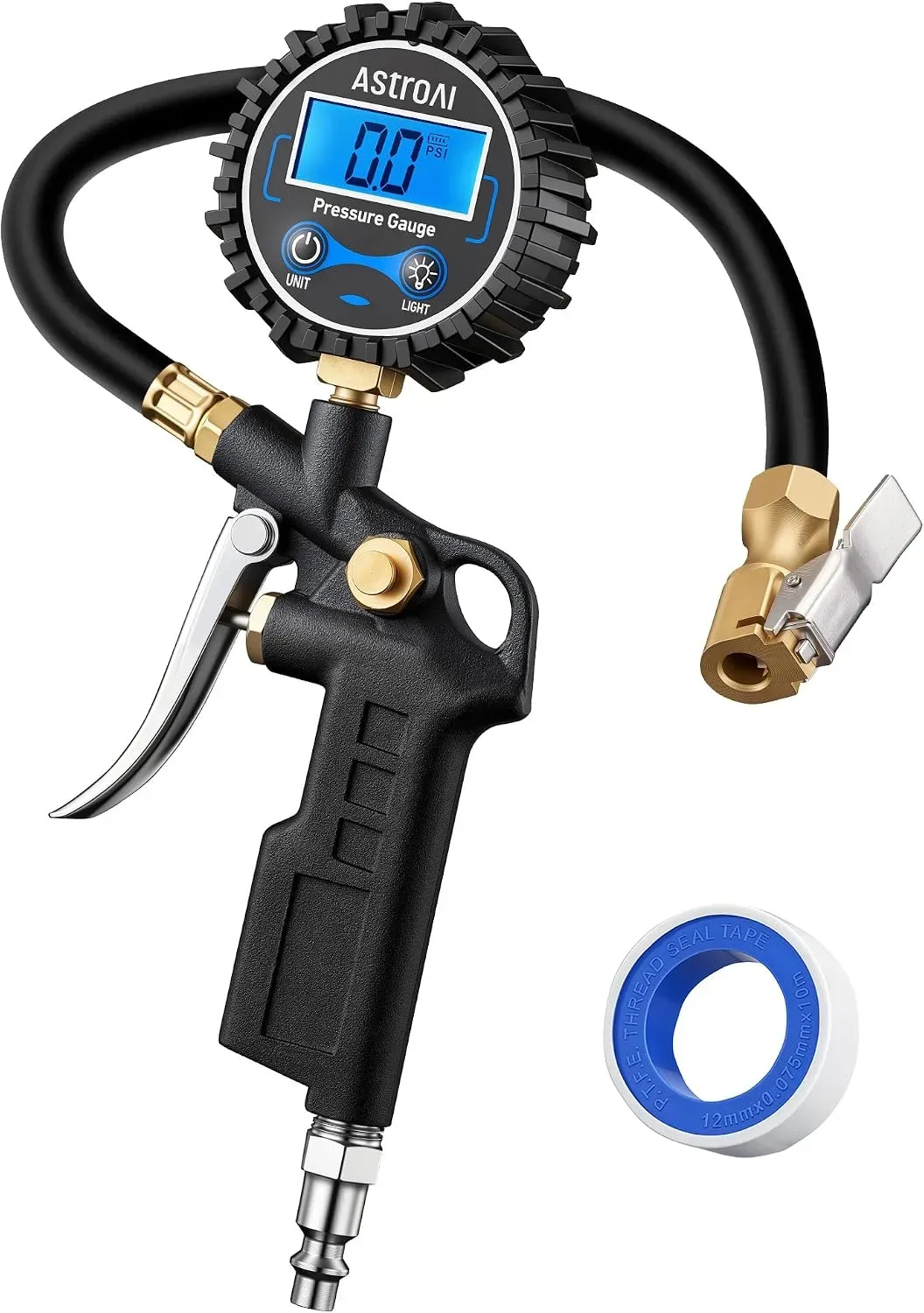 AstroAI Digital Tire Pressure Gauge with Inflator 3-250 PSI Fits 1/4" NPT Heavy Duty product photograph