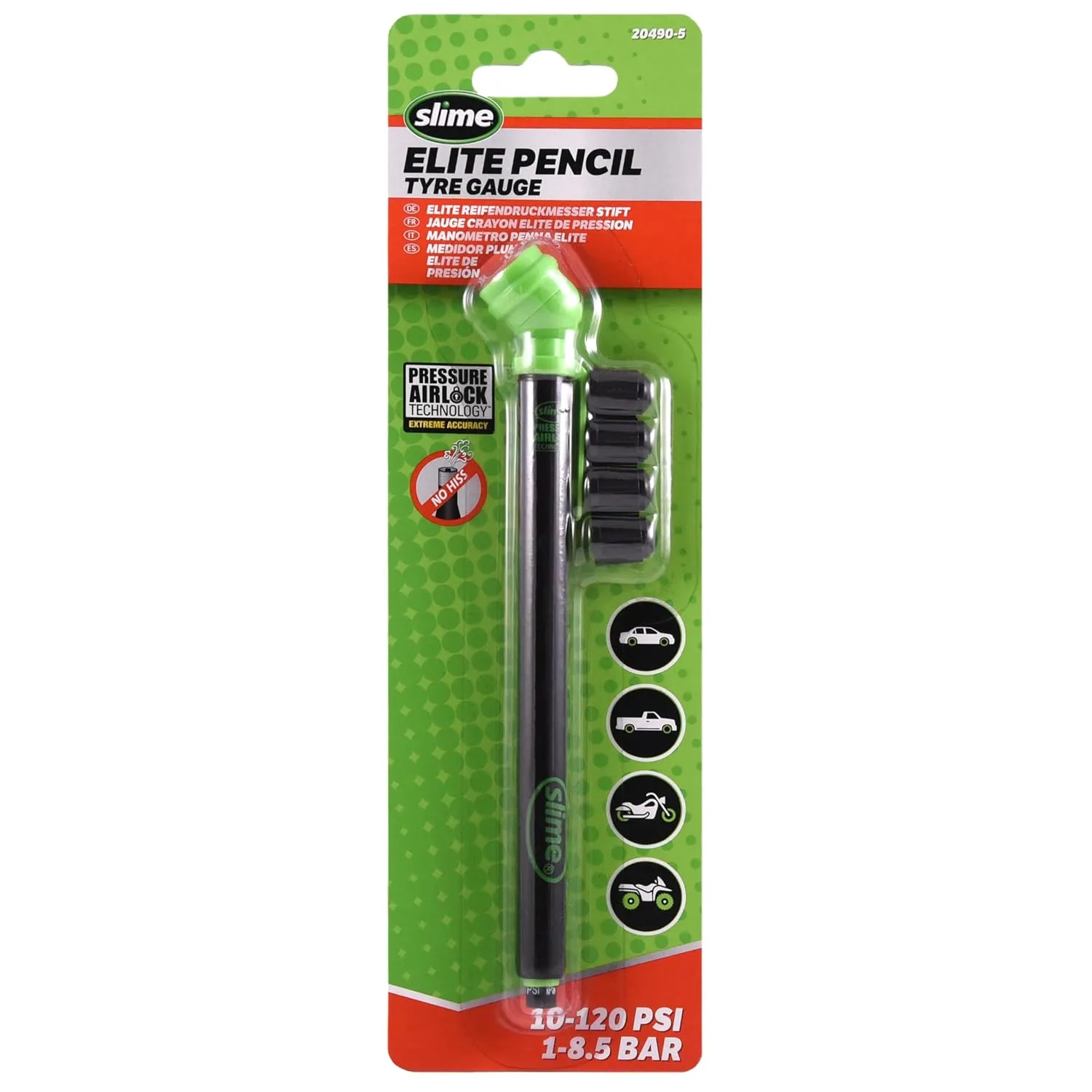 Slime Airlock Pencil Tire Gauge (10-120 psi) product photograph