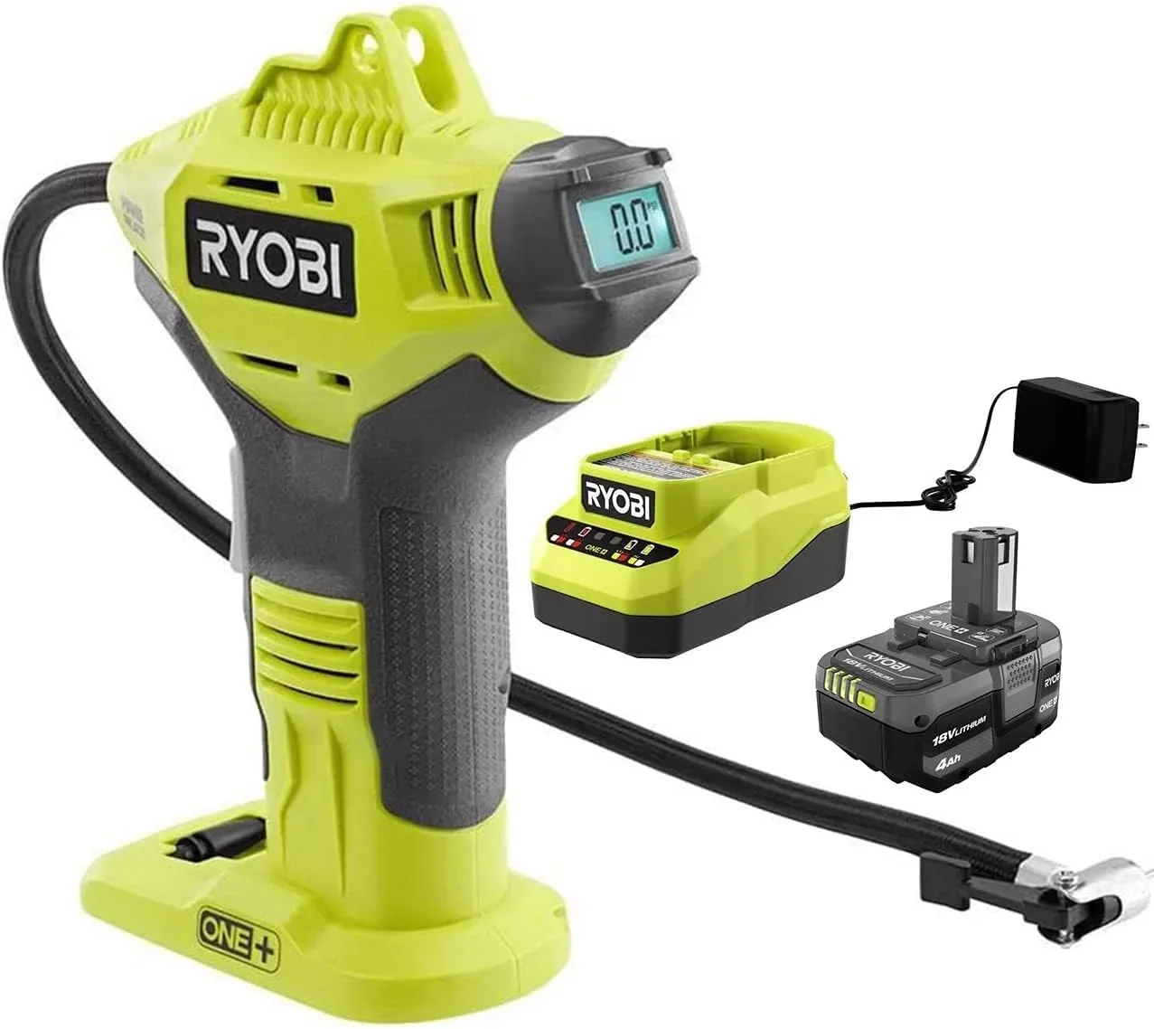 Ryobi P737D 18V ONE+ Cordless Inflator product photograph