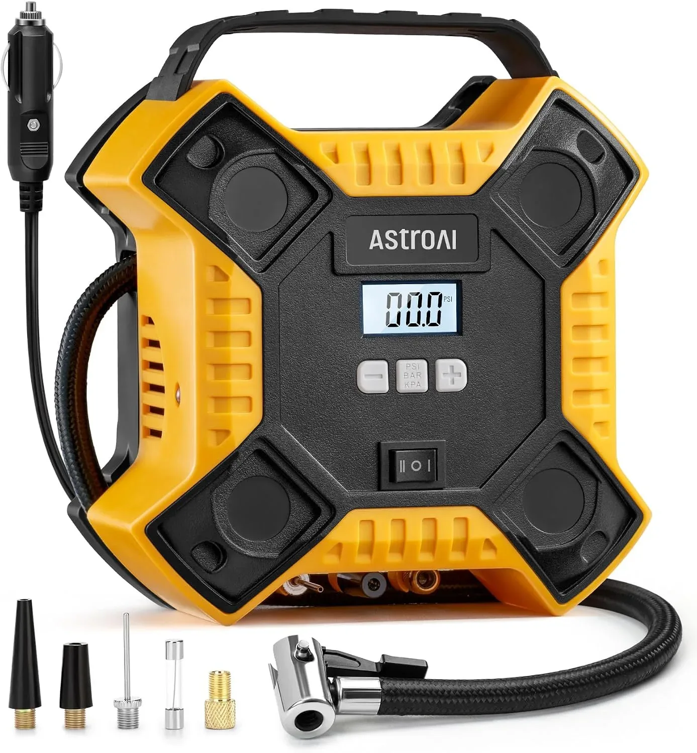 AstroAI 160PSI Tire Inflator Portable Air Compressor 12V DC Metal Cylinder Auto product photograph