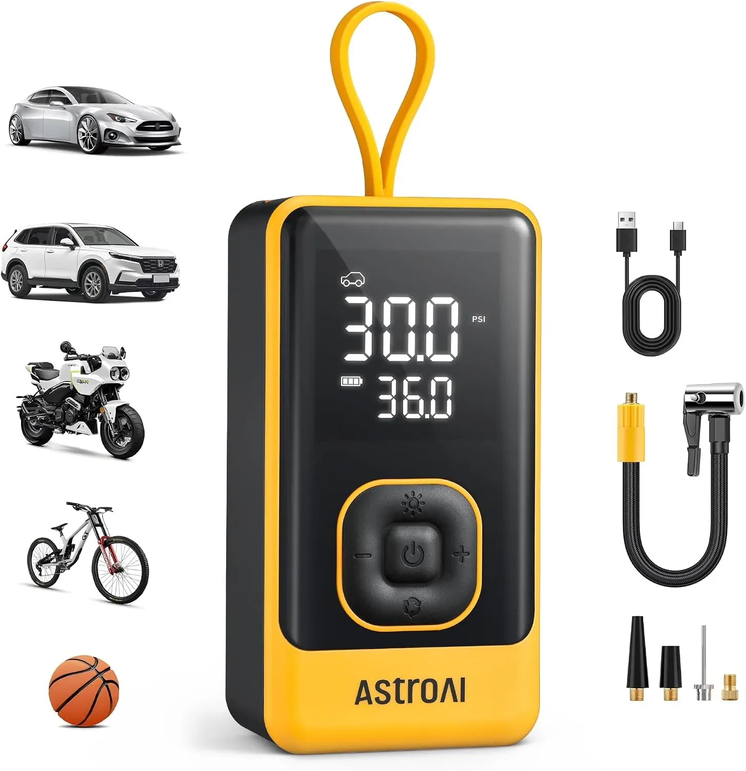 AstroAI L7 Air Tire Inflator Portable Air Compressor, 150PSI Car Bik product photograph