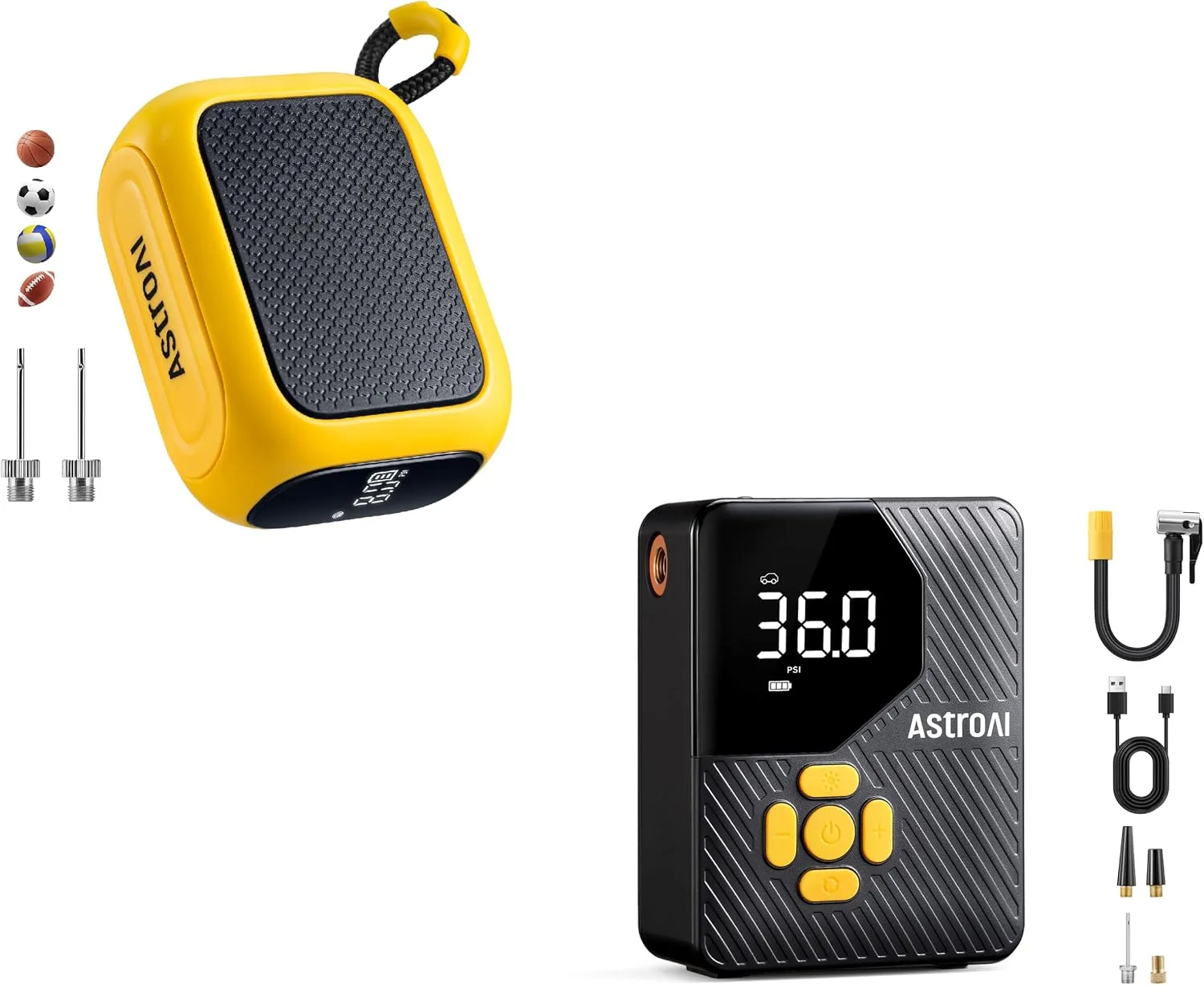 AstroAI Portable Electric Ball Pump & L7 Mini Tire Inflator product photograph