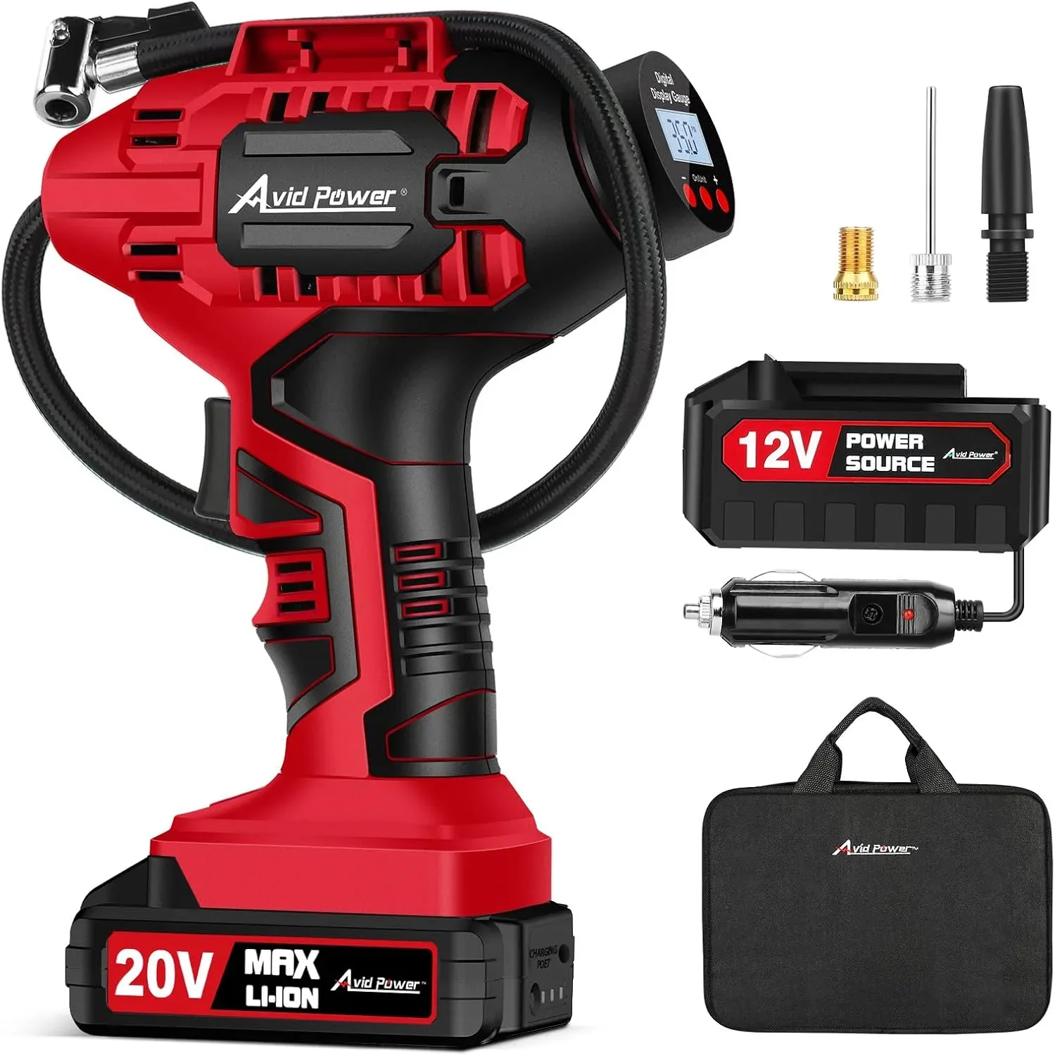 Avid Power Tire inflator, 20V Cordless Air Pump for Tires with Rechargeable Lithium-ion product photograph
