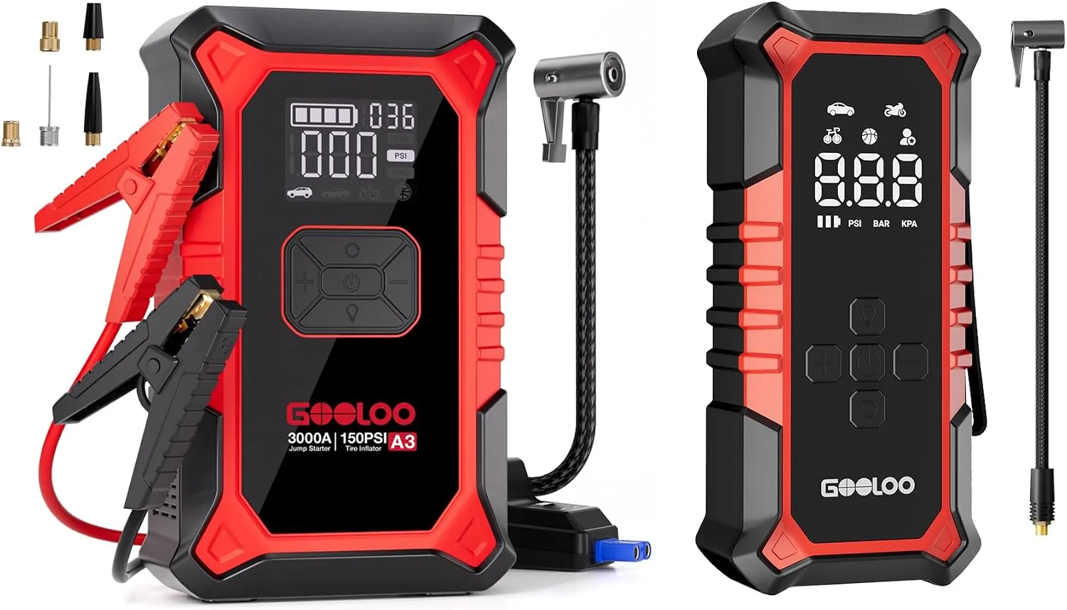 GOOLOO A3 Jump Starter with Air Compressor & GOOLOO A6 Gear Tire Inflator Portable Air product photograph