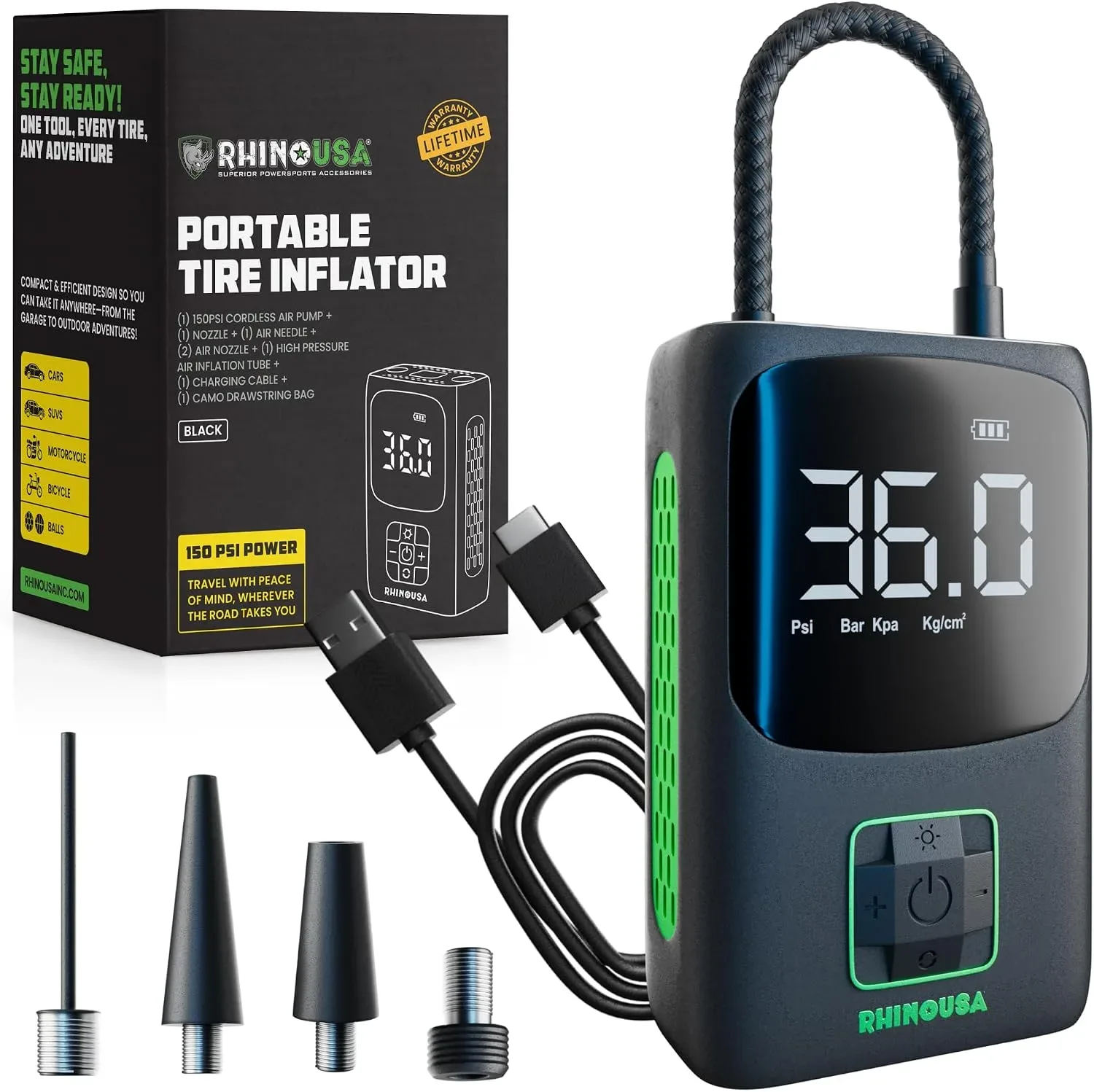Rhino USA Inflator Portable Compressor product photograph