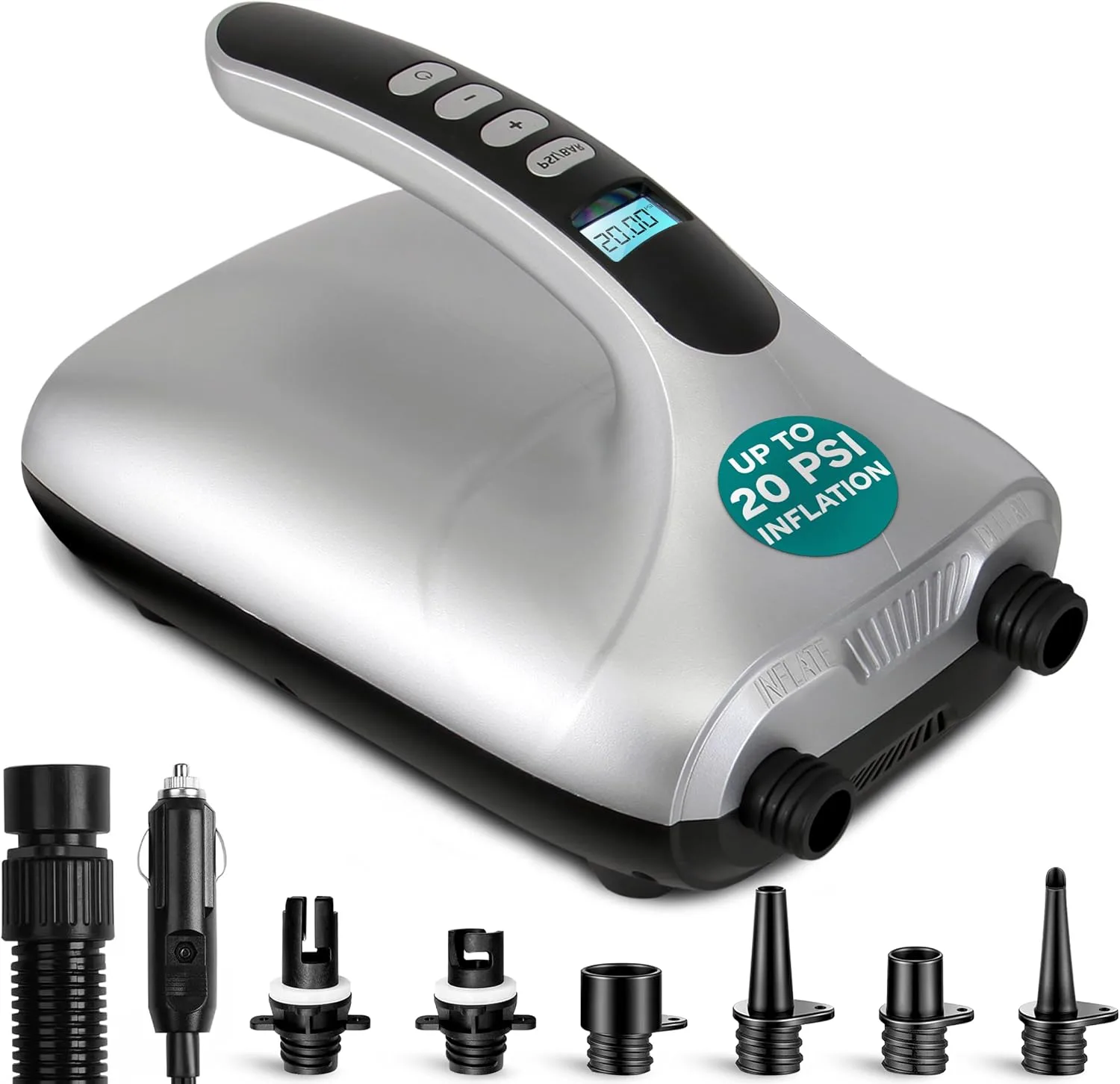SereneLife Digital SUP Electric Air Pump 20PSI product photograph