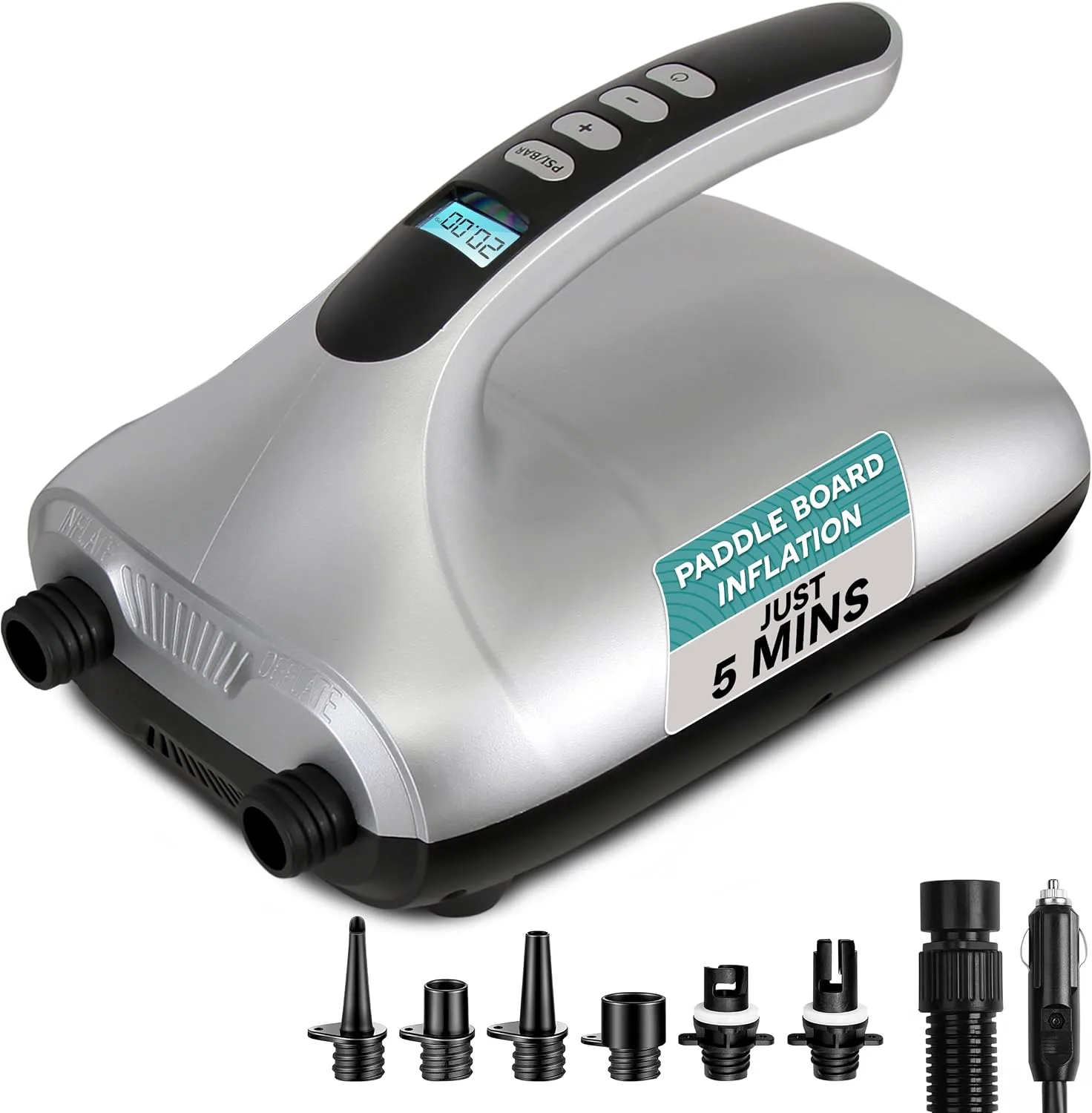 SereneLife Paddle Board Pump Electric 20 PSI Dual-Stage product photograph