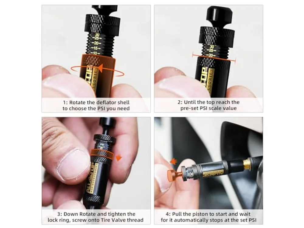 ALL-TOP Adjustable Auto-Stop Air-Down Deflator, 10–30 PSI, 4PCS manufacturer product photograph 4