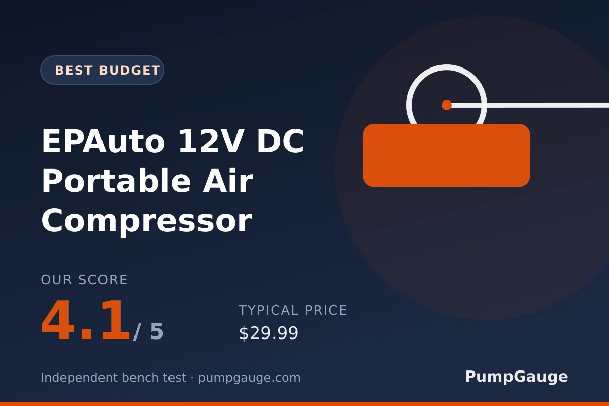 EPAuto 12V DC Portable Air Compressor — portable air compressor reviewed by PumpGauge
