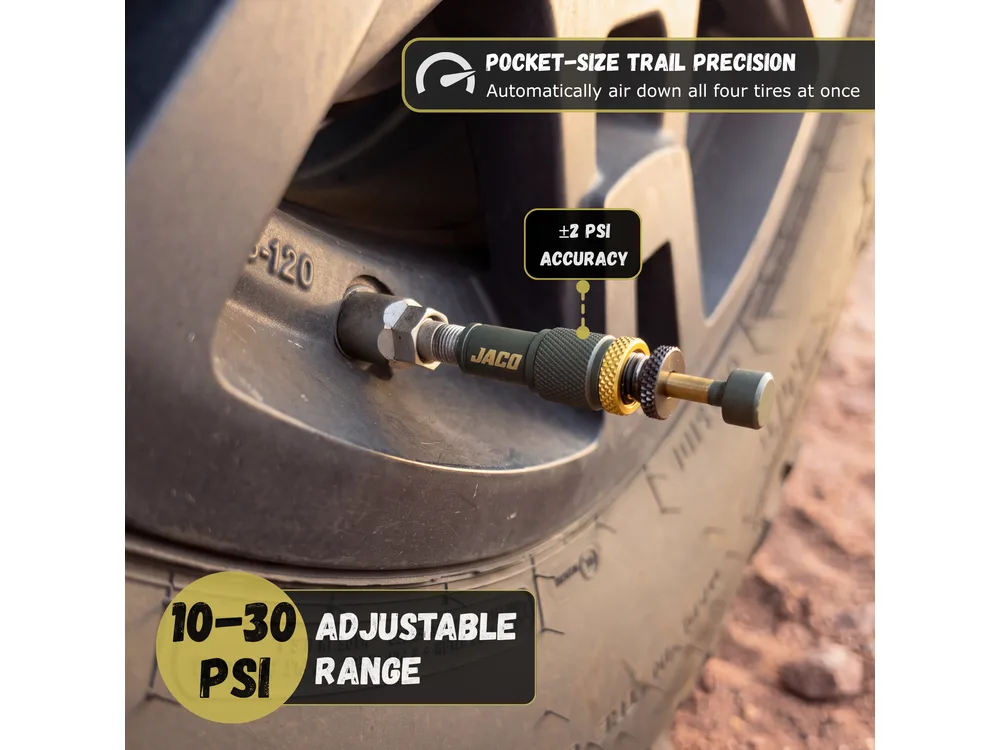 JACO 4X4 Auto-Stop Tire Deflators (Adjustable 10–30 PSI) manufacturer product photograph 2