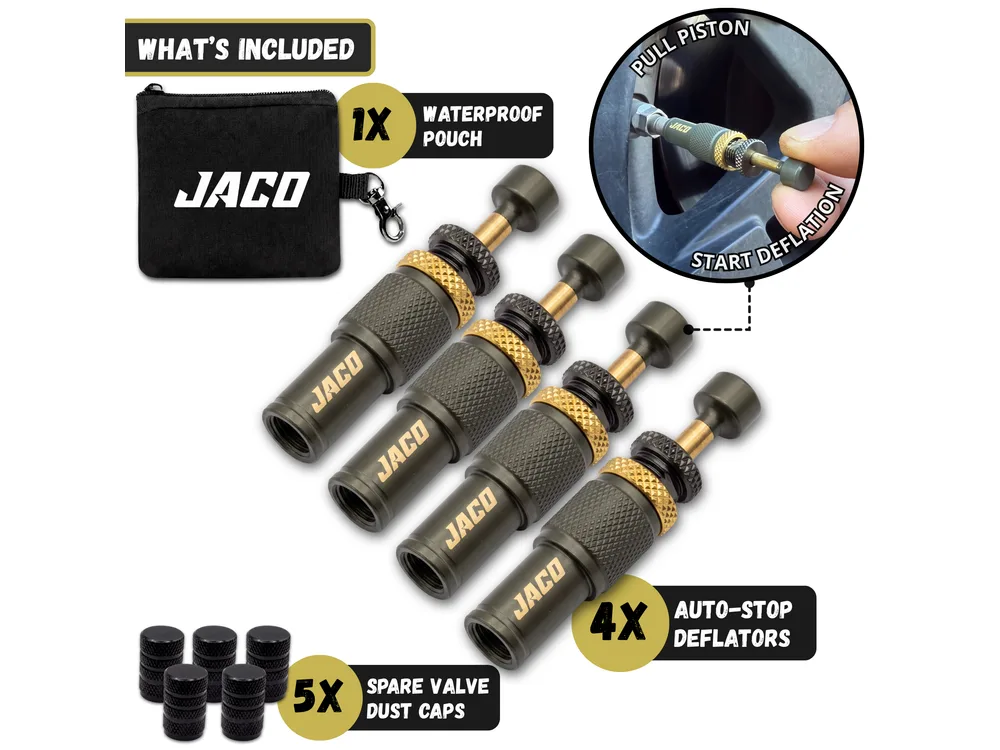 JACO 4X4 Auto-Stop Tire Deflators (Adjustable 10–30 PSI) manufacturer product photograph 3