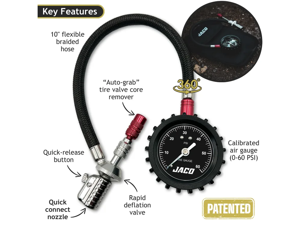 JACO Lightning RX4 Tire Deflator with Gauge manufacturer product photograph 2