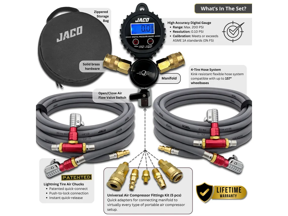 JACO Rapid 4-Tire Inflation/Deflation System with Lightning Air Chucks manufacturer product photograph 2