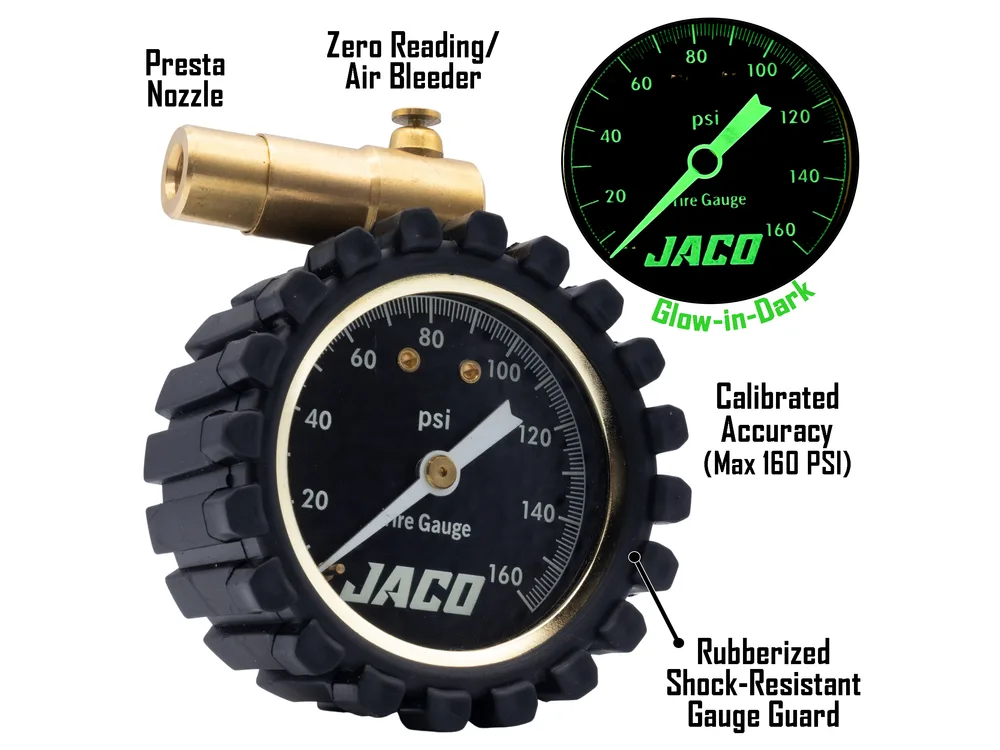 JACO RDX-160 Presta Tire Pressure Gauge manufacturer product photograph 2
