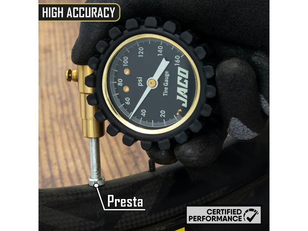 JACO RDX-160 Presta Tire Pressure Gauge manufacturer product photograph 3