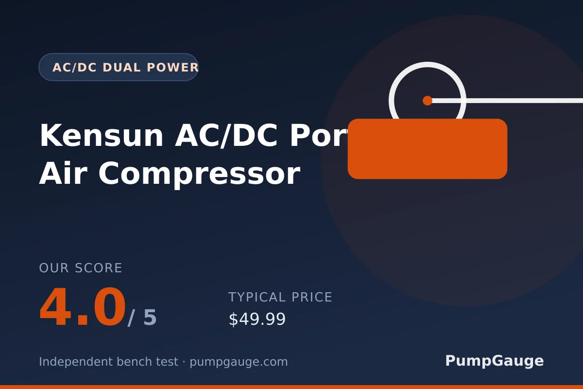 Kensun AC/DC Portable Air Compressor — portable air compressor reviewed by PumpGauge