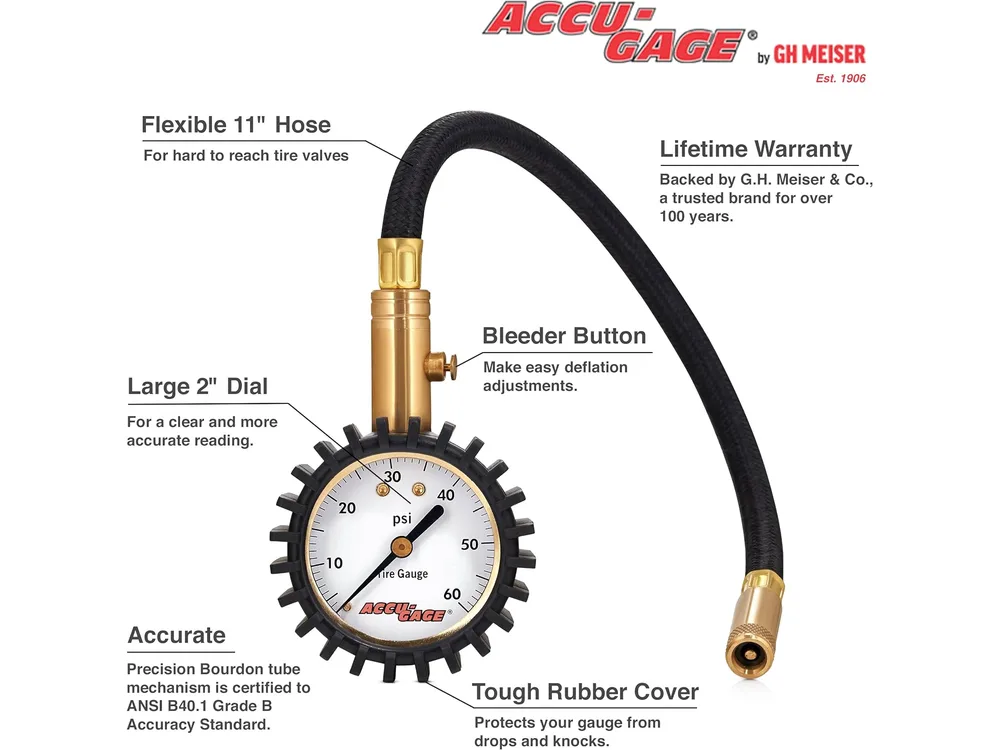Milton Accu-Gage RH60X Professional Tire Pressure Gauge manufacturer product photograph 3