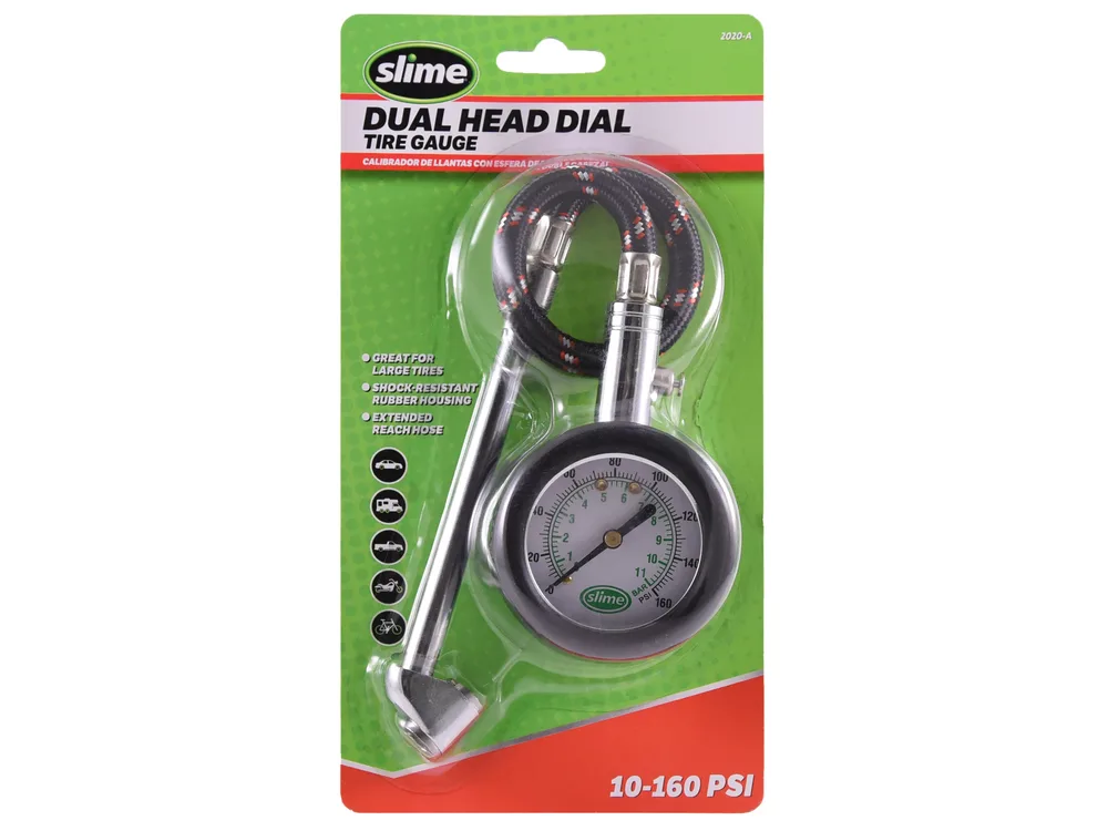Slime Dual Head Dial Tire Gauge (10-160 psi) manufacturer product photograph 4